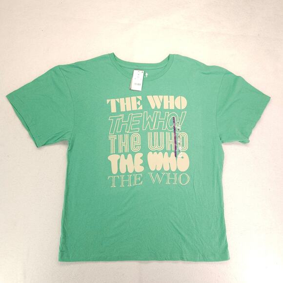 The Who Band Crew Neck Graphic T Shirt Mens Size Extra Large XL Green - Picture 2 of 9